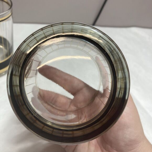 CULVER Devon 22K Gold & Black Lowball/Old Fashion Glasses SET OF 3 MCM STYLE - Picture 7 of 7